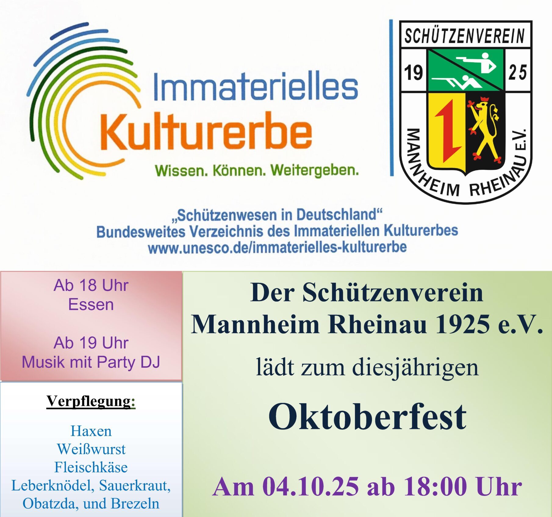 Mehr über den Artikel erfahren 04.10.2025 Oktoberfest im Schützenhaus